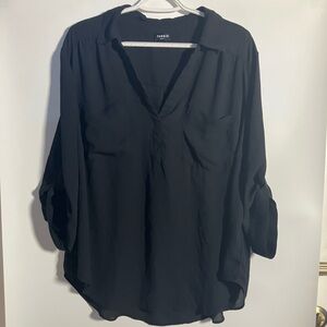 Torrid Black V-Neck Blouse